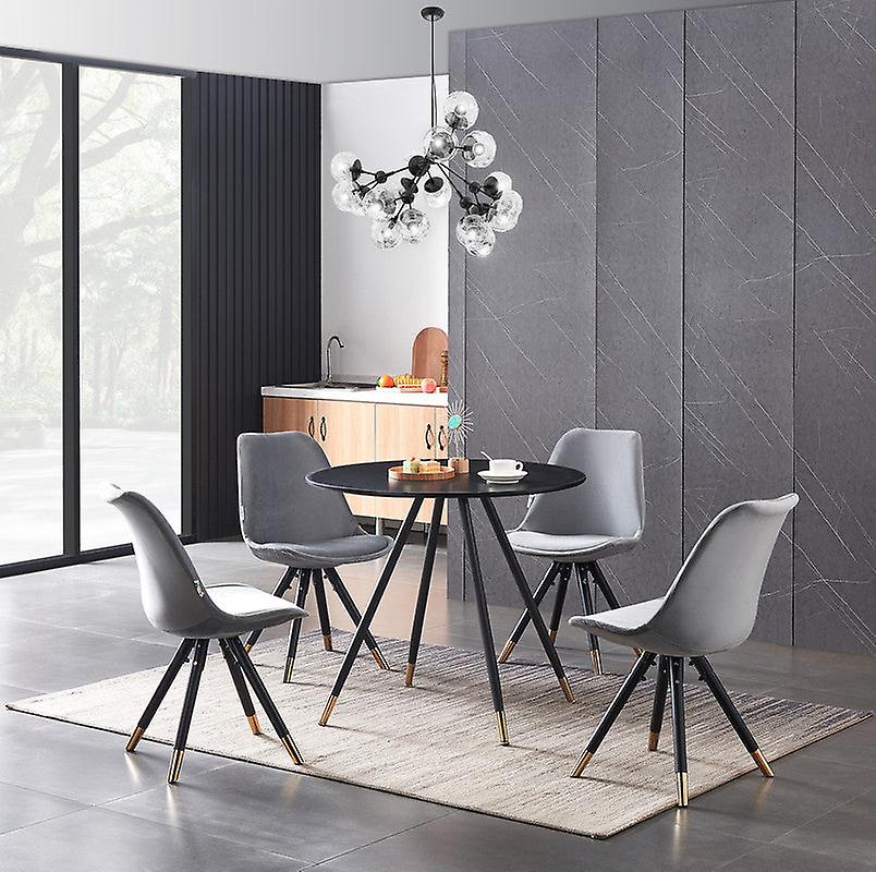 Sofiya Dorchester Lux Dining Set - A Black Table & 4 Chairs