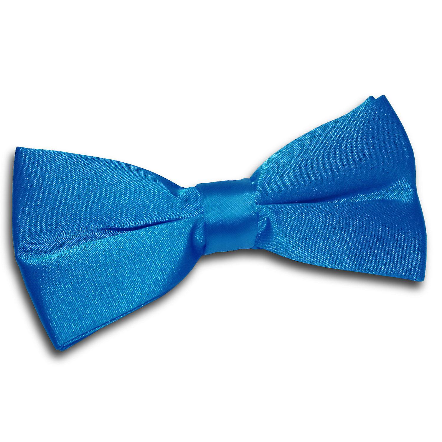 Electric Blue Plain Satin Pre-Tied Bow Tie