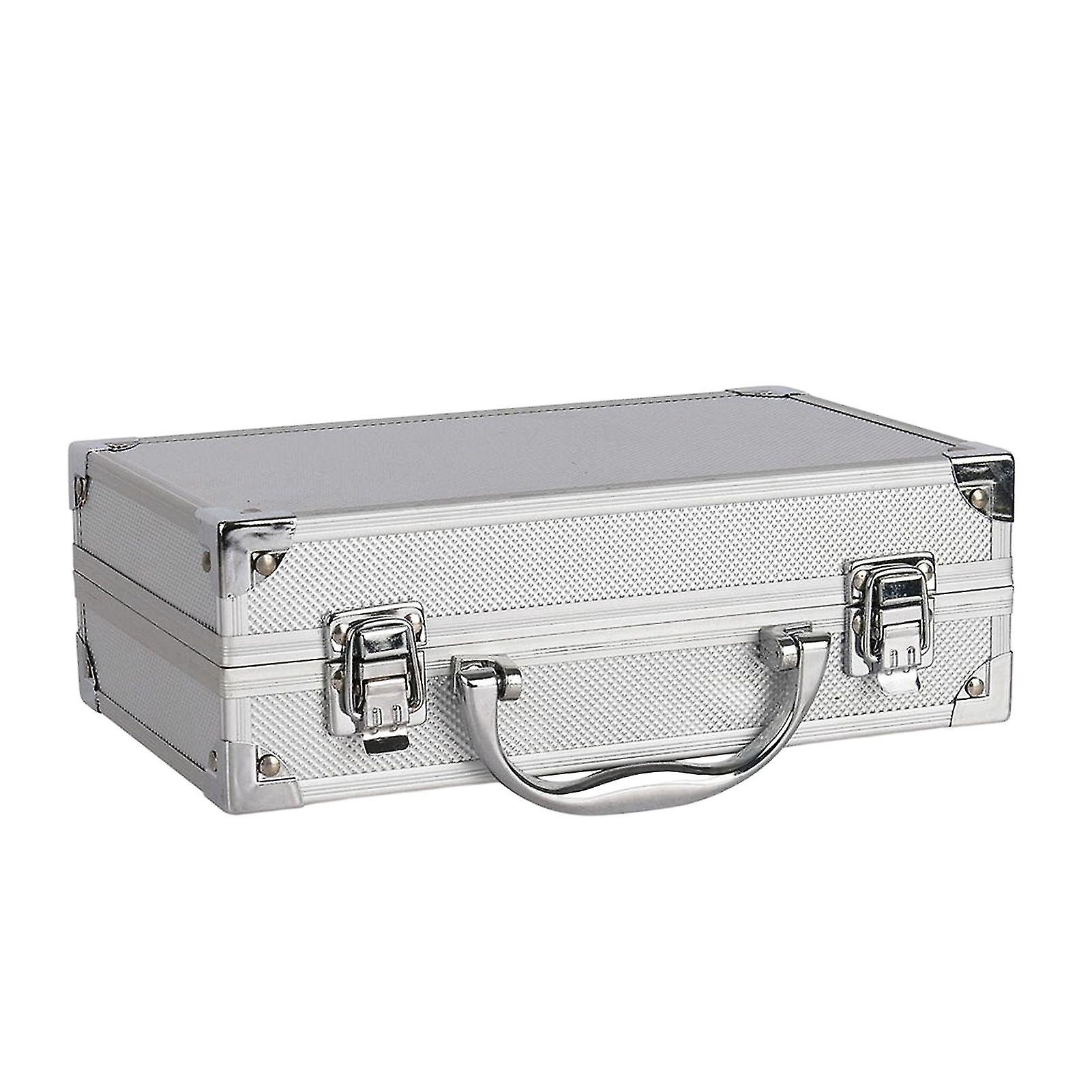 Portable Carrying Tool Storage Case With Dirt And Scratch Resistant Material For Men Silver Attache Case