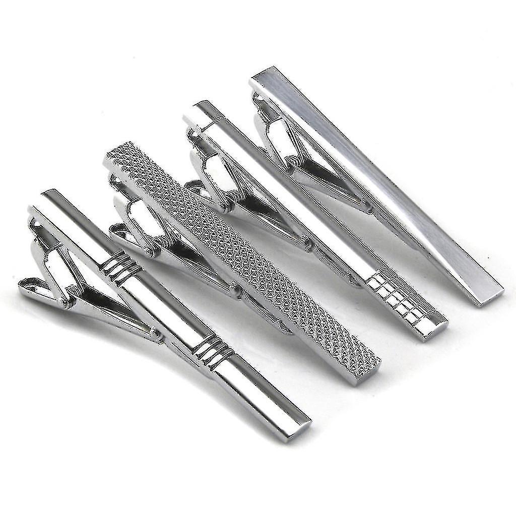 Pinces à cravate pour hommes, ensemble de pinces à cravate argentées de style classique pour cravates classiques