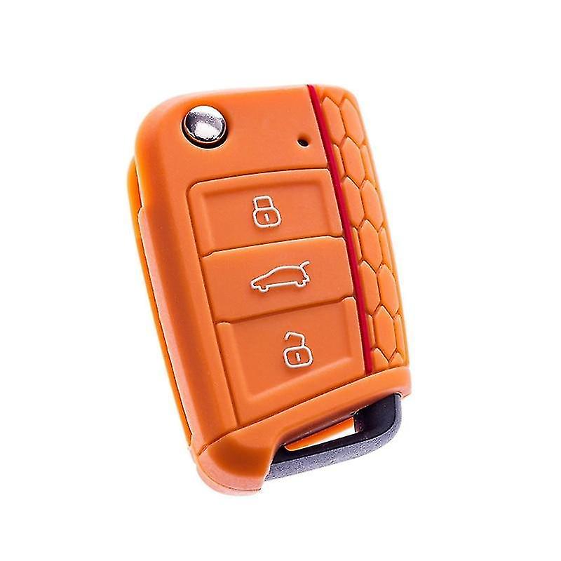 Orange Silicone Car Key Cover Case Shell Fob