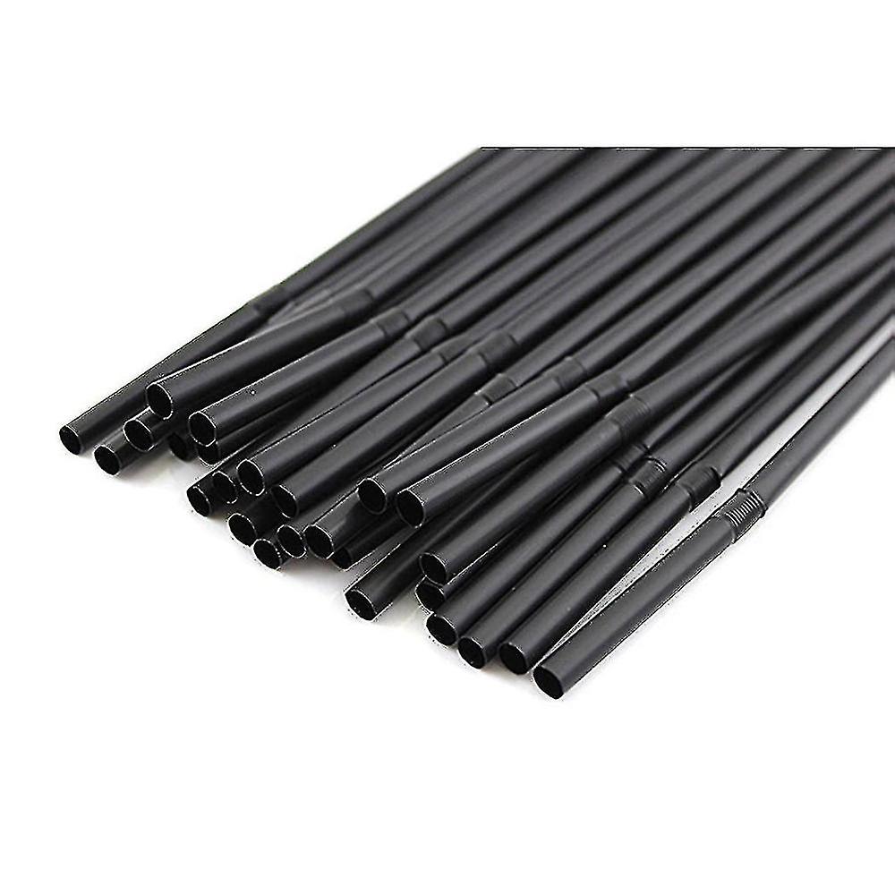 500/1000pcs Black Flexible Drinking Straws Wedding Party