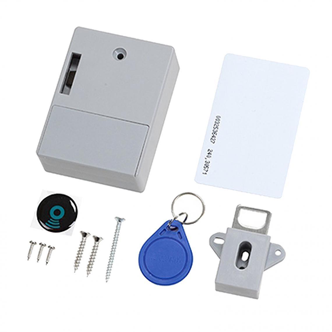Punch Free Magnetic Induction Hidden Lock Kit For Gray Double Door Cabinet Jewelry Home