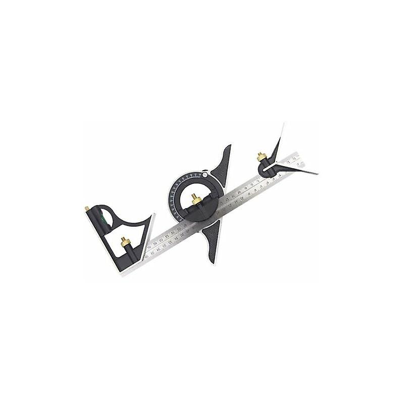 300mm Combination Angle Ruler, Combination Square, Right Angle Ruler, Stainless Steel Multifunctional Measuring Tool Angle, Adjustable Engineer Measur