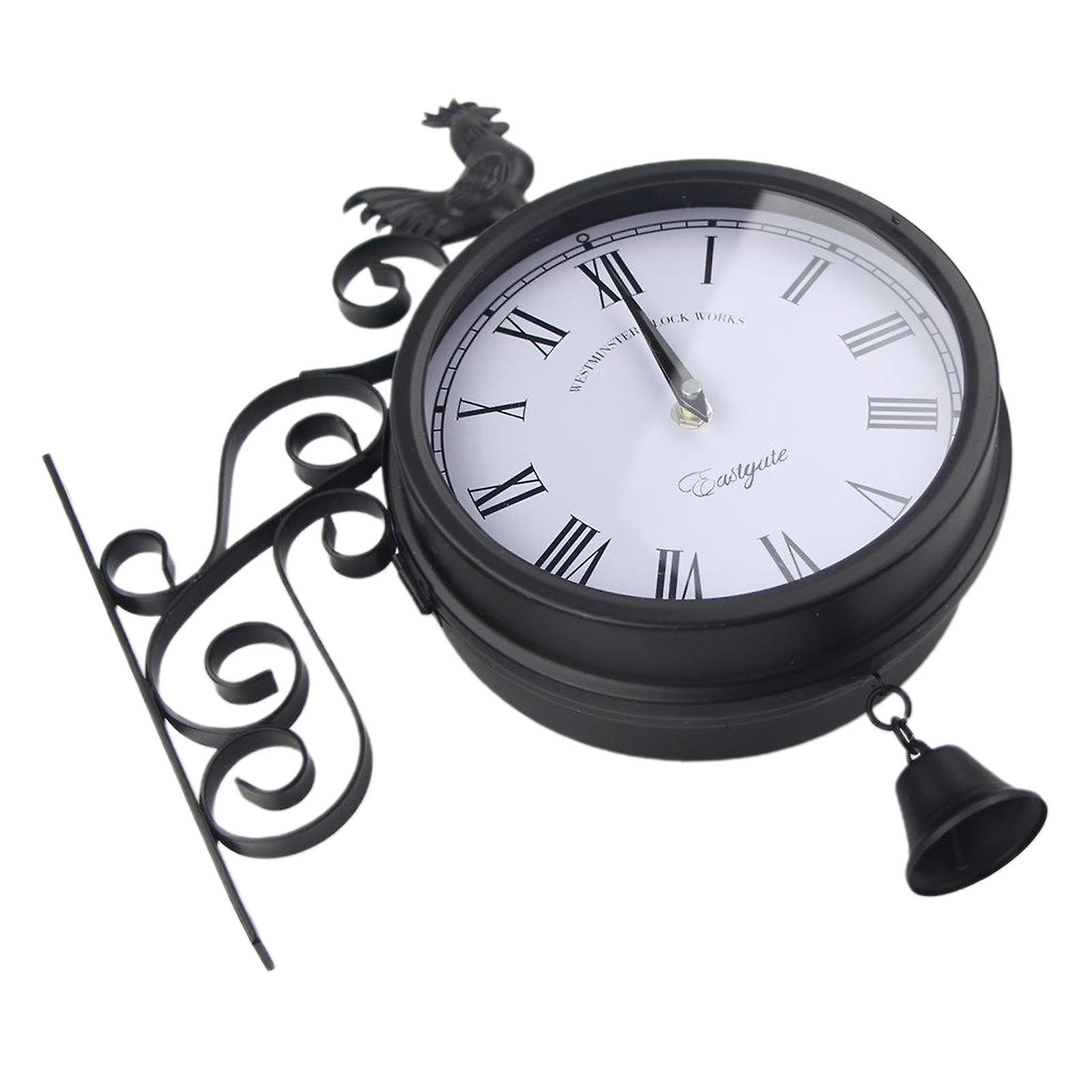 Double Sided Wall Clock Station Clock Circle Station Wall Side Hanging Clock