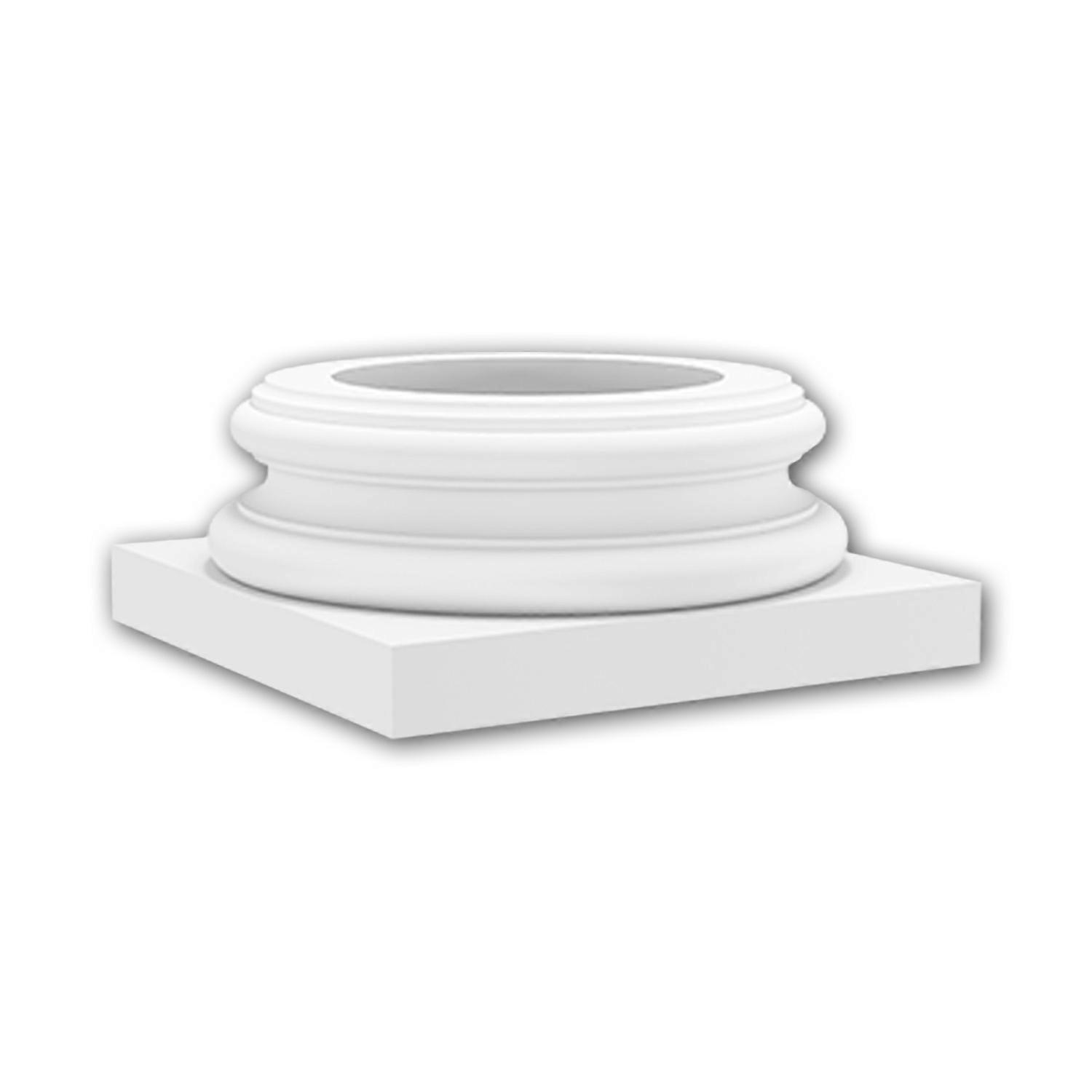 Profhome Decor 1 x Full column base 113500 Profhome white Rigid polyurethane foam pre-primed lightweight, sturdy, dimensio