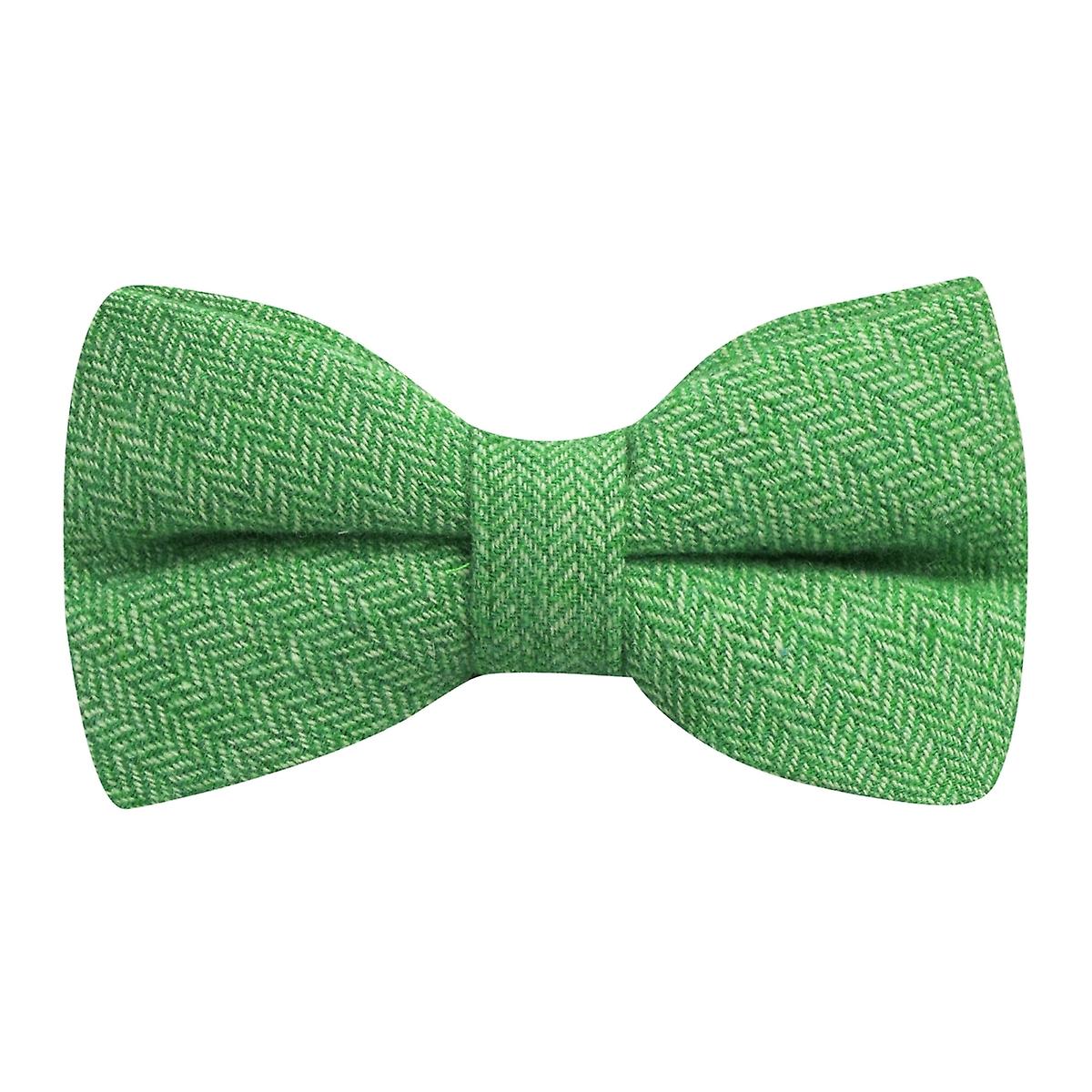 Garden Green Herringbone Bow Tie