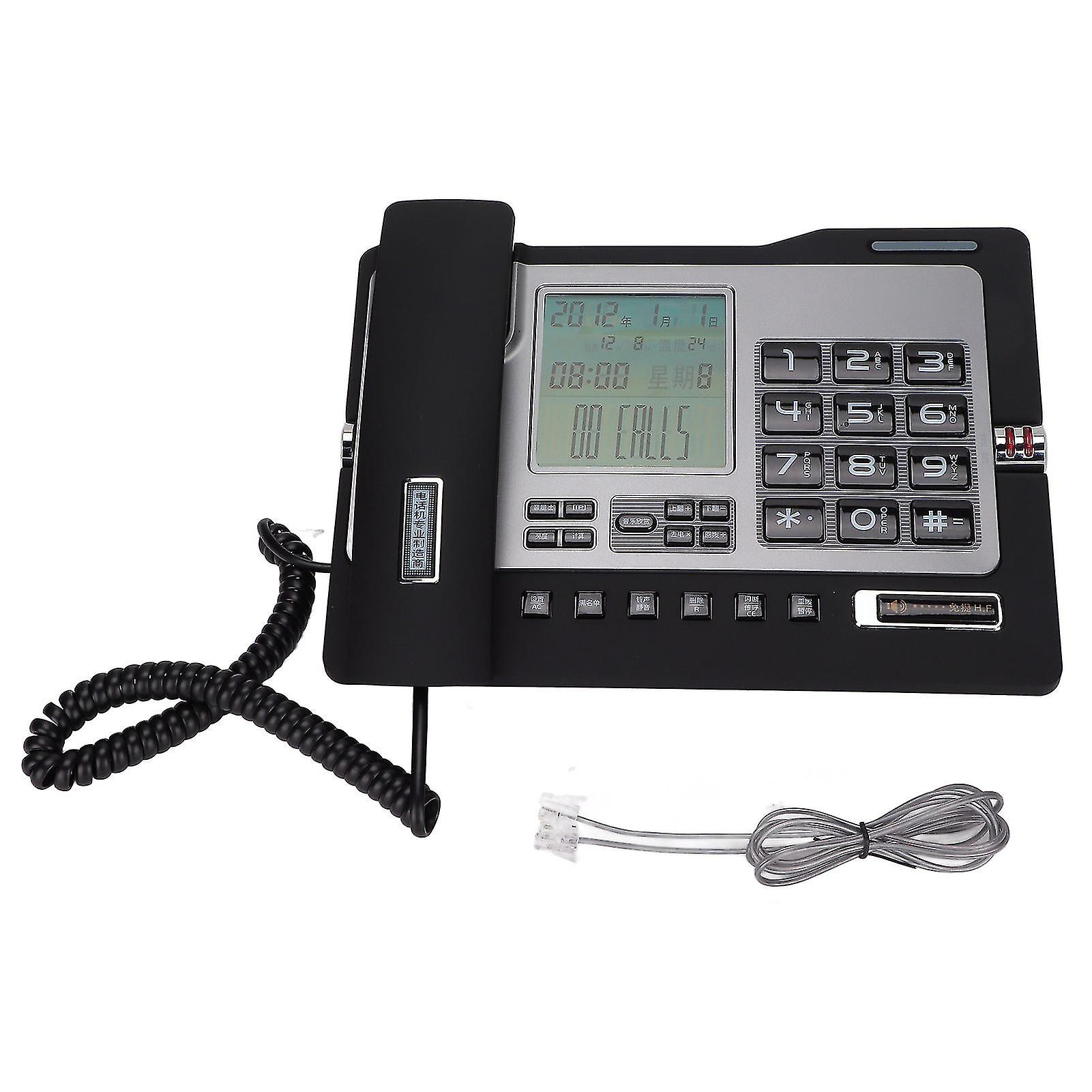 Corded Landline Caller Id Hands Free Voice Prompt Mute Function Wired Telephone For Home Office