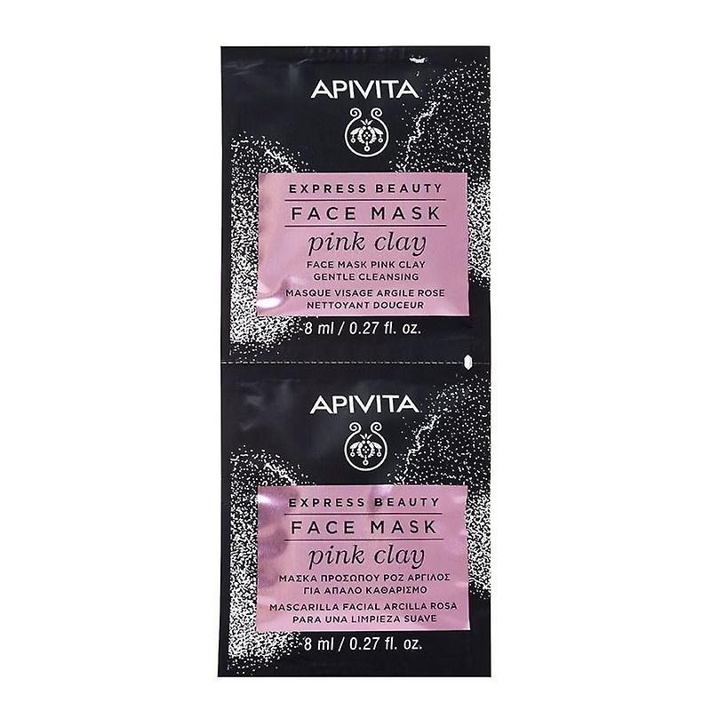 Apivita 温和清洁面膜粉红粘土 2x8ml