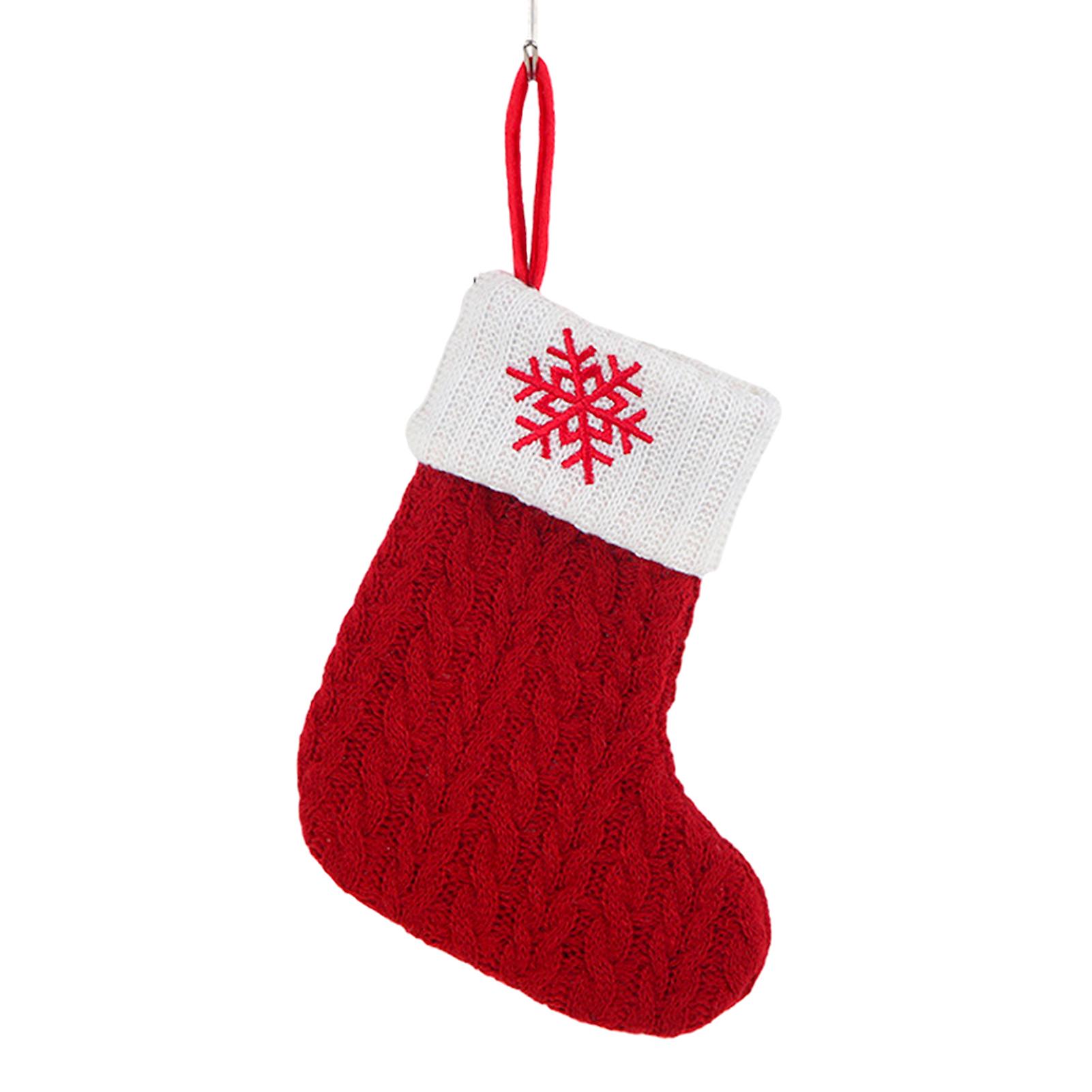 Christmas Red Knit Letters/Cute Pattern Stocking Multi-Function Xmas Party Decor for Living Room