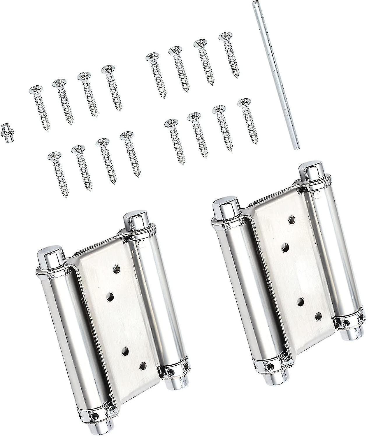 2x 3'' Double Action Spring Hinges Swing Door Gate Saloon Cafe Kitchen Stainless