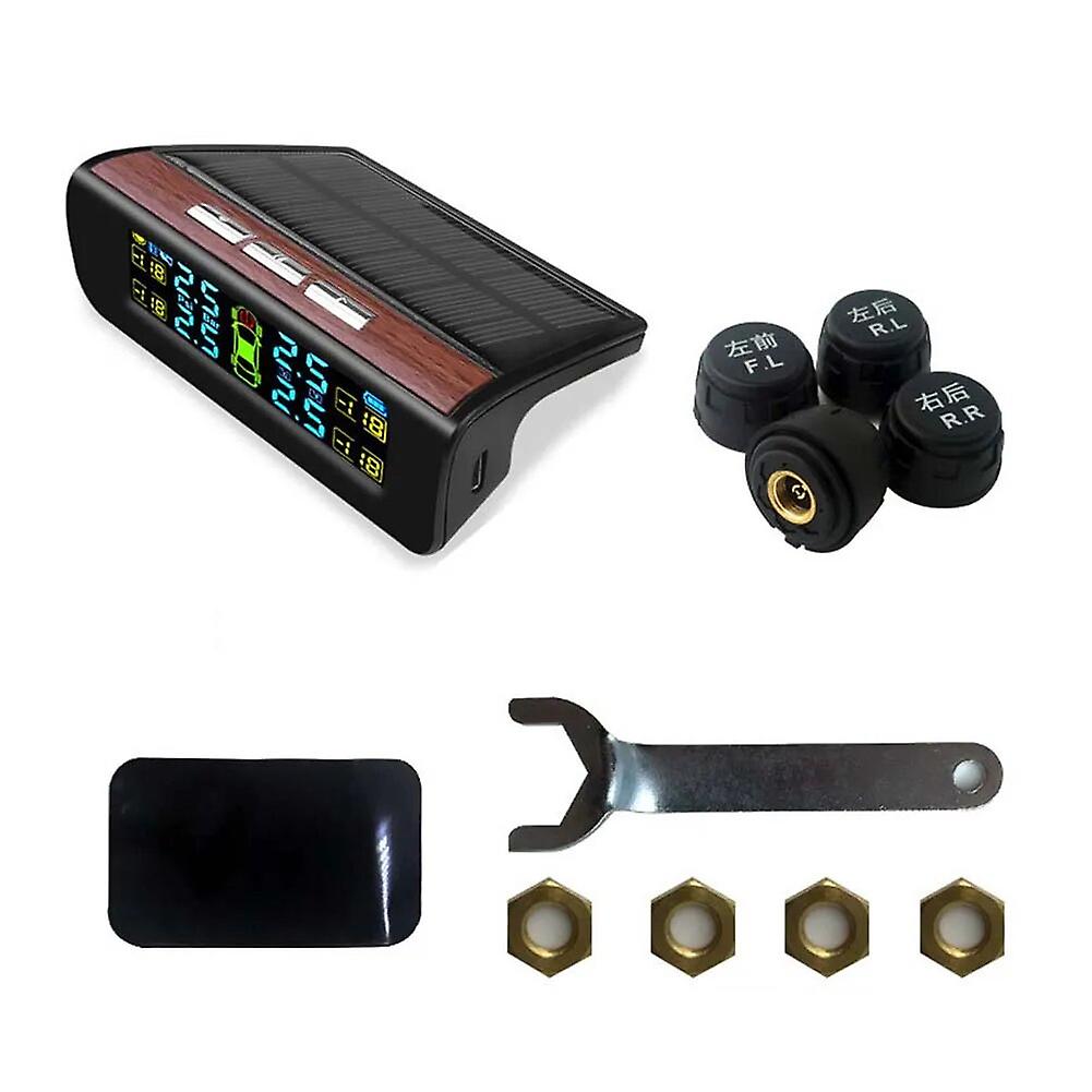 Smart Car Tire Pressure Monitoring System With Solar Wireless Technology And Lcd Display For Real Time Monitoring