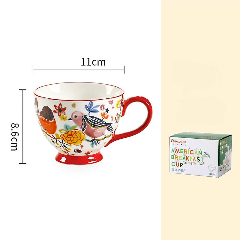 Ceramic Coffee Cups Restaurant Tea Cups, Large-sized Flowers Coffee Cups