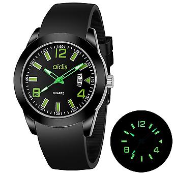 addies MY-1601 Version lumineuse Bracelet de montre en silicone Montre à quartz, Support Calendrier L