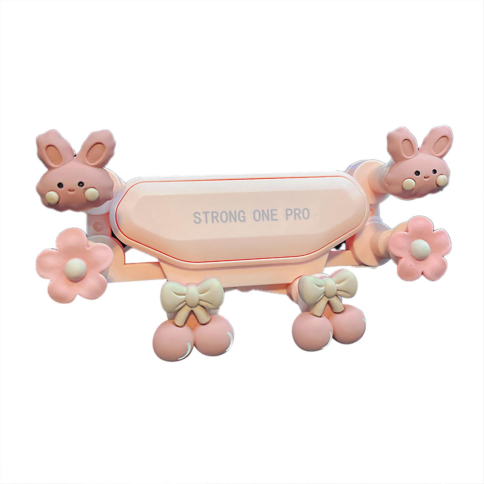Cute Phone Mount Shockproof Low Noise Flexible Comfortable Touch Universal Navigation Phone Holder Fit for IOS 4 to 7in Pink Cute Rabbit