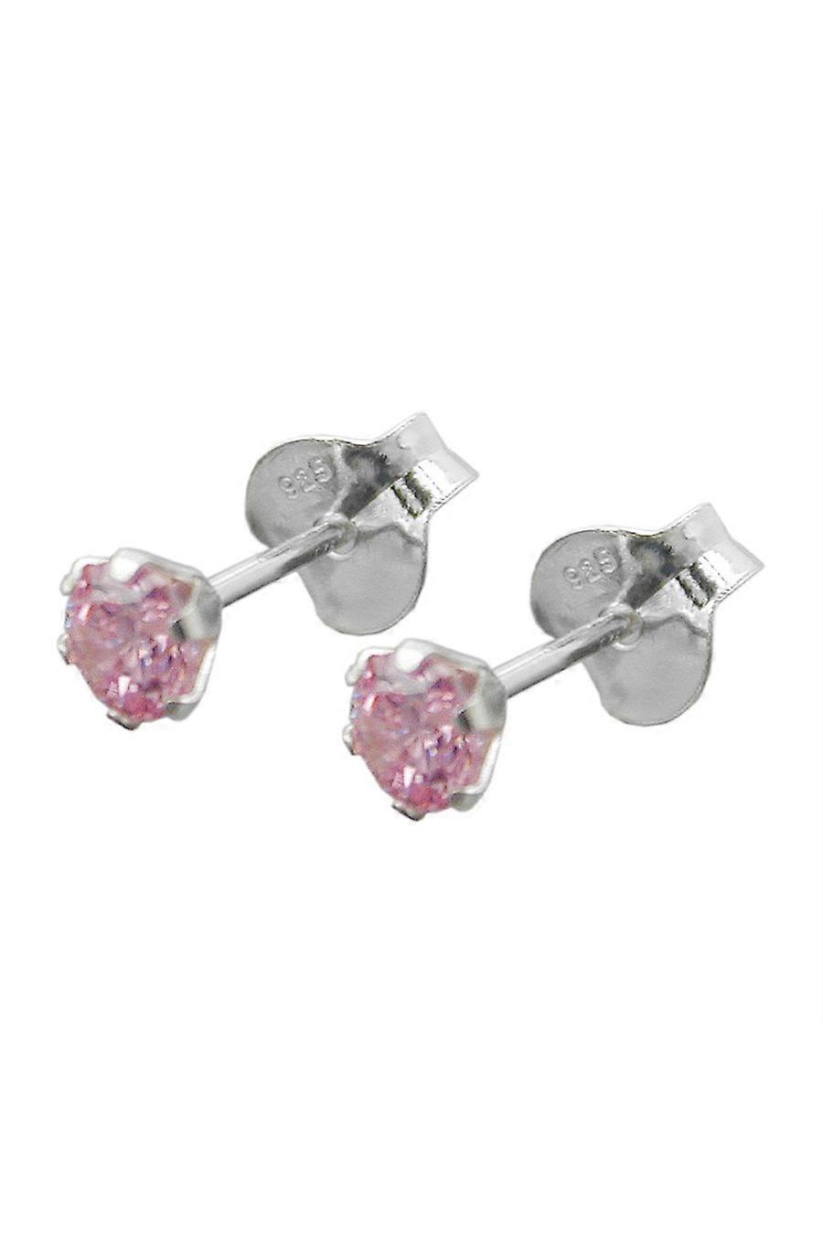 Earring Studs Zirconia Pink Silver 925 - Gl93409