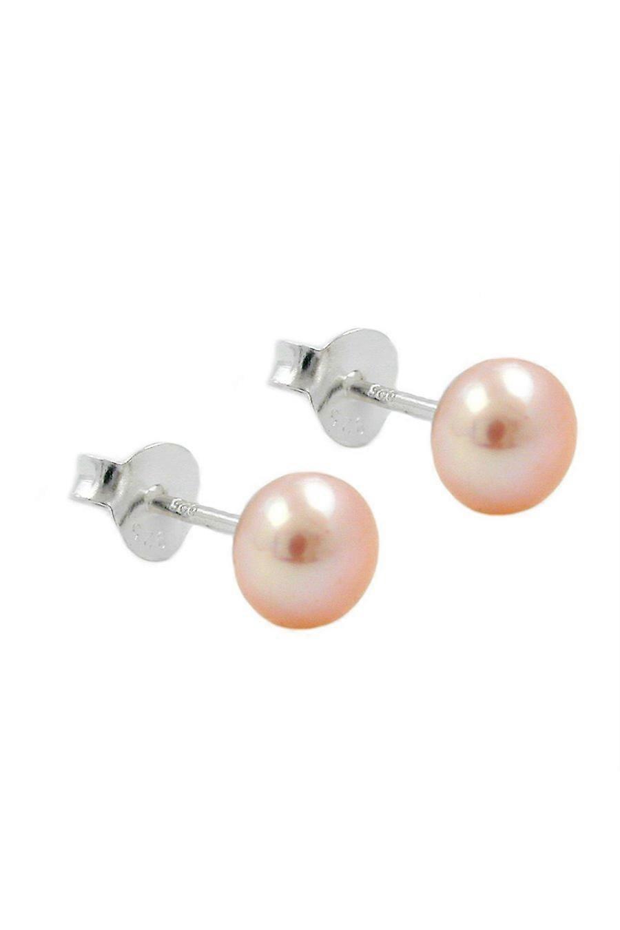 Stud Earrings 6mm Pink Pearl Silver 925 - Gl92936