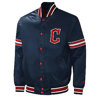Letterman Cleveland Guardians Navy Color Satin Varsity...