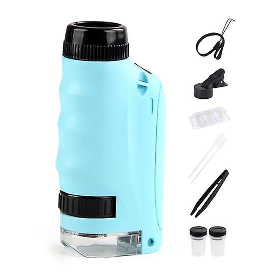 Mini Kids Microscope with LED 50-250X Zoom Magnification Clear Lenses Toddlers Portable Handheld Biological Microscope Educational Science Toy