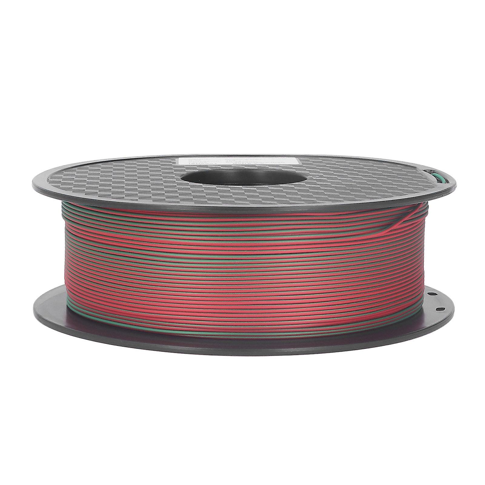 PLA Filament 1.75mm Dual Color Green & Red Shiny 3D Printing
