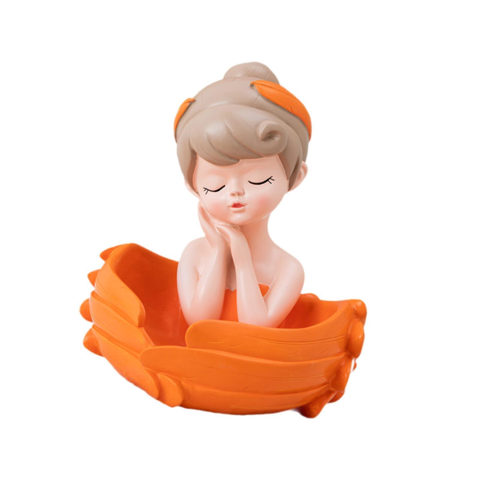 Girl Statue Storage Tray Modern for Bookshelf Dining Table Home Office