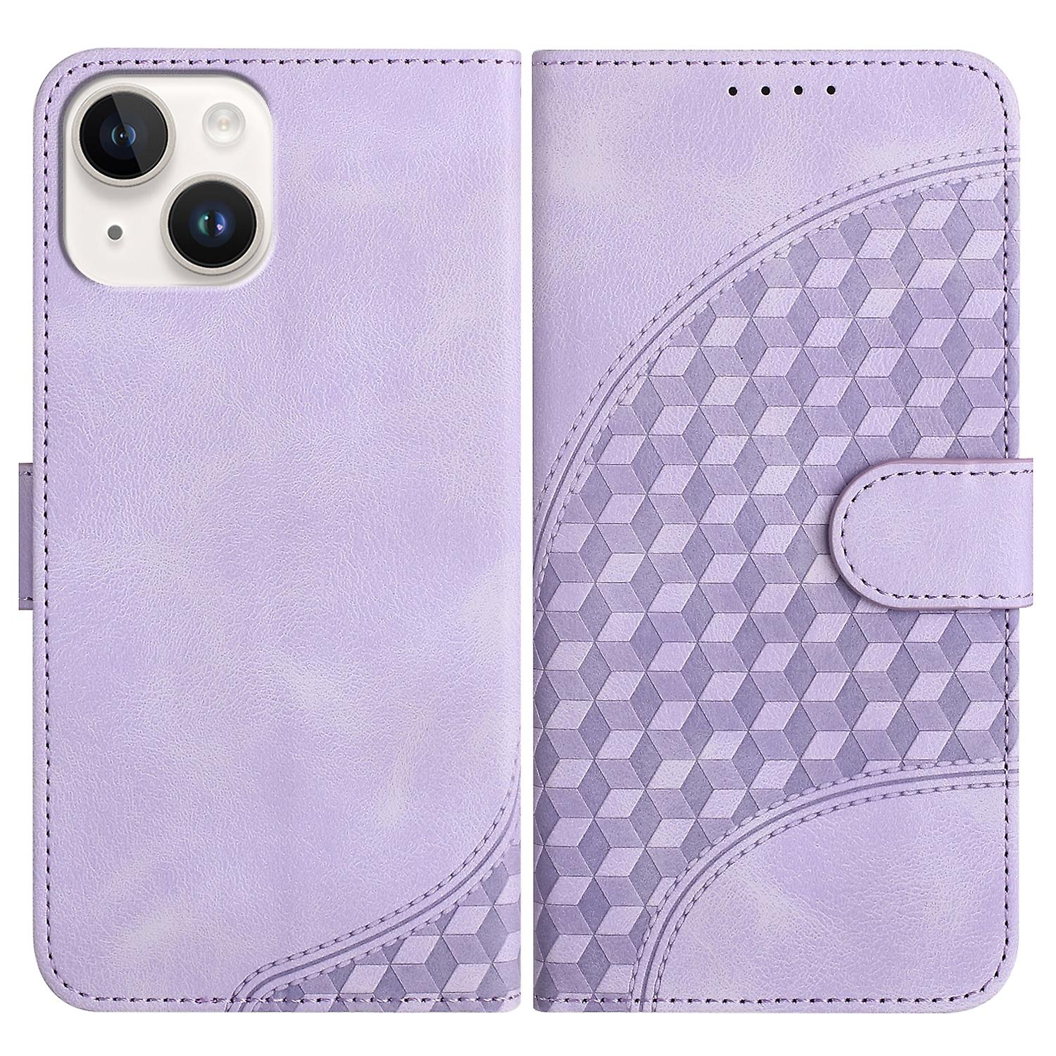 For iPhone 14 Elephant Head Embossed Phone Leather Case with Lanyard