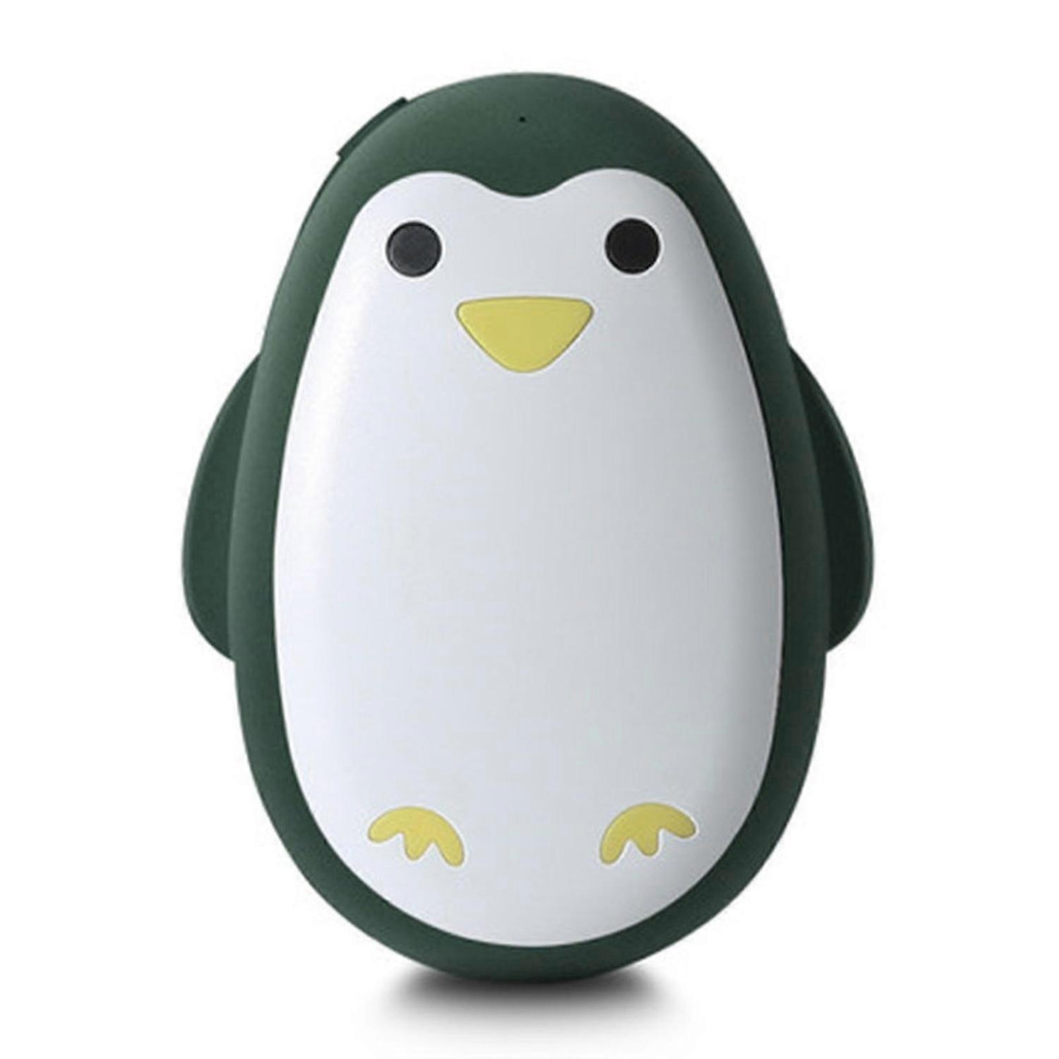 Electric Hand Warmer Mobile Power Source 55 Centigrade Cartoon Penguin Design Usb Rechargeable
