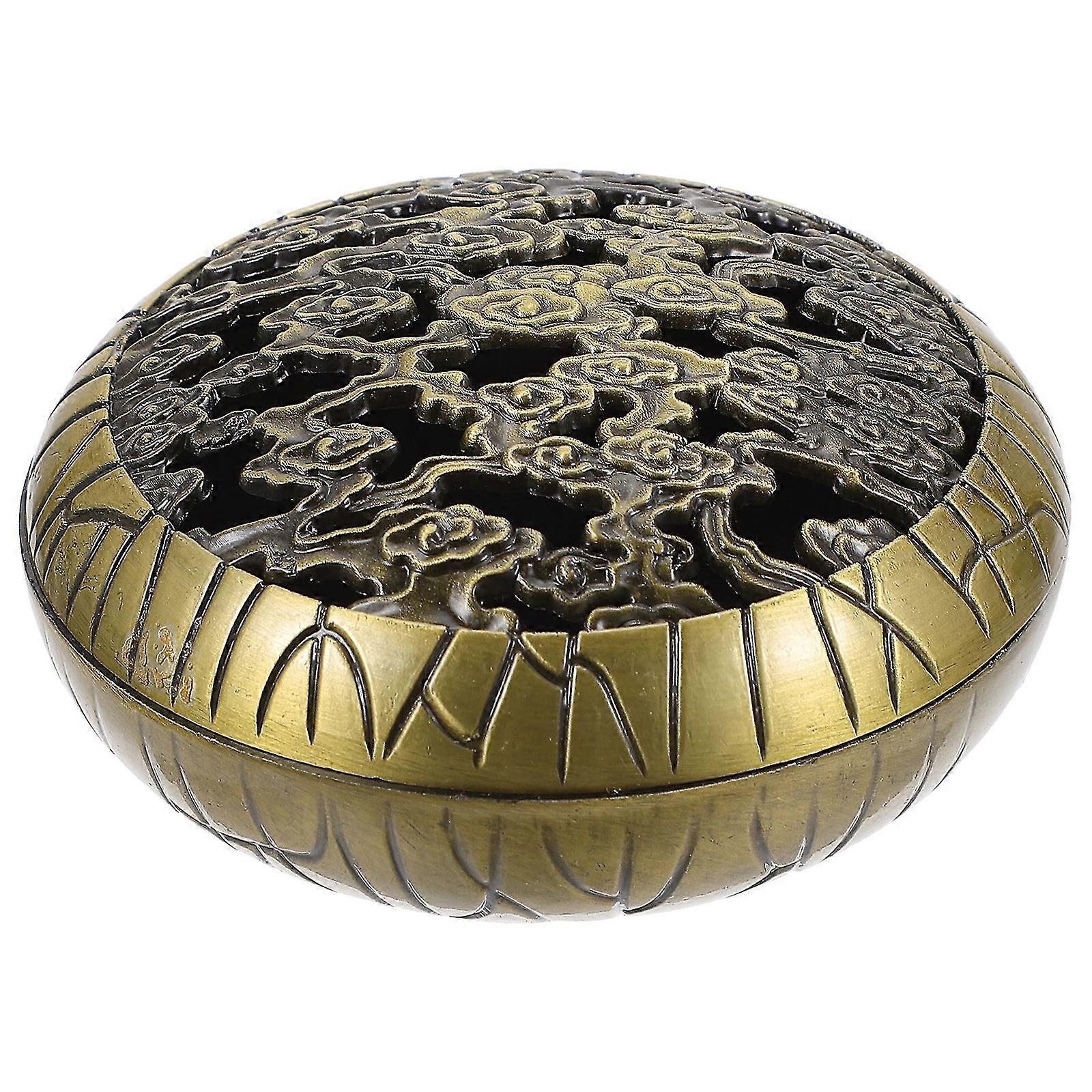 1pc Zine-alloy Incense Burner Antiquing Censer Holder Desktop Decor for Home