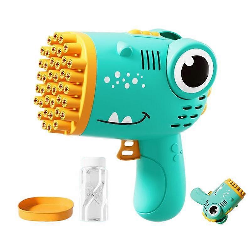 Electric Dinosaur Bubble Machine Rocket Maker Toy 40 Hole Leakproof Design Summer Party