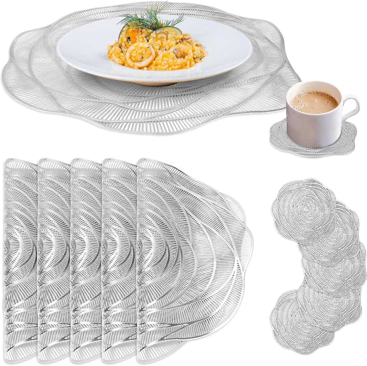 Sets de table roses (argent), lot de 6, sets de table 38 38 cm, adapts