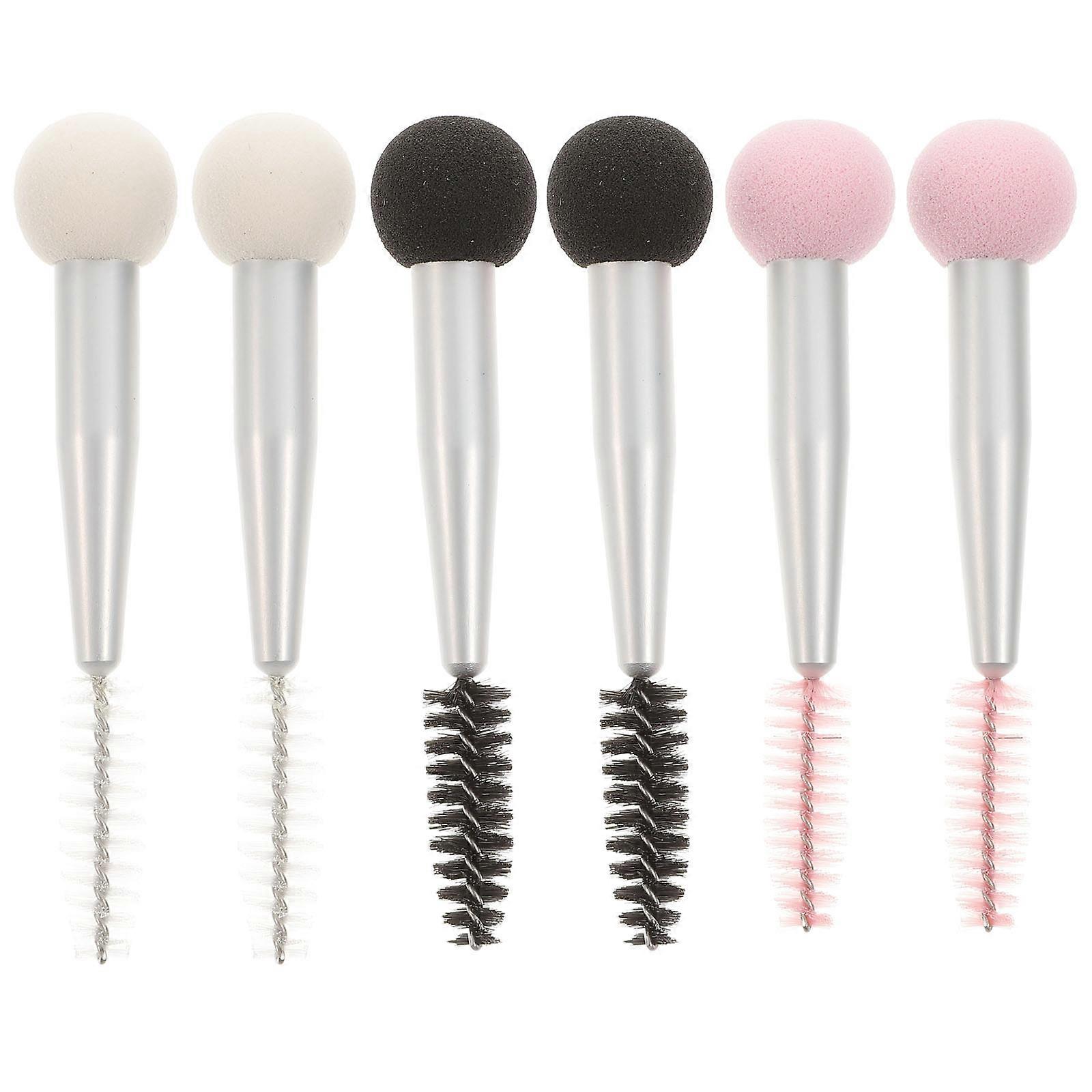 6Pcs Makeup Sponge Double Head Makeup Applicator Eyebrow Eyelash Brushes Mascara Brushes