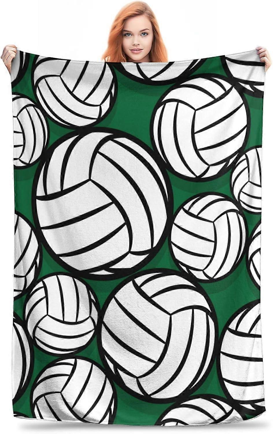 Volleyball Throw Blanket - Soft, Comfy, Lightweight, Warm, Fuzzy, Anti-Pilling Flannel Plush Blanket for Couch, Travel, Bedroom, Outdoor 50in60in