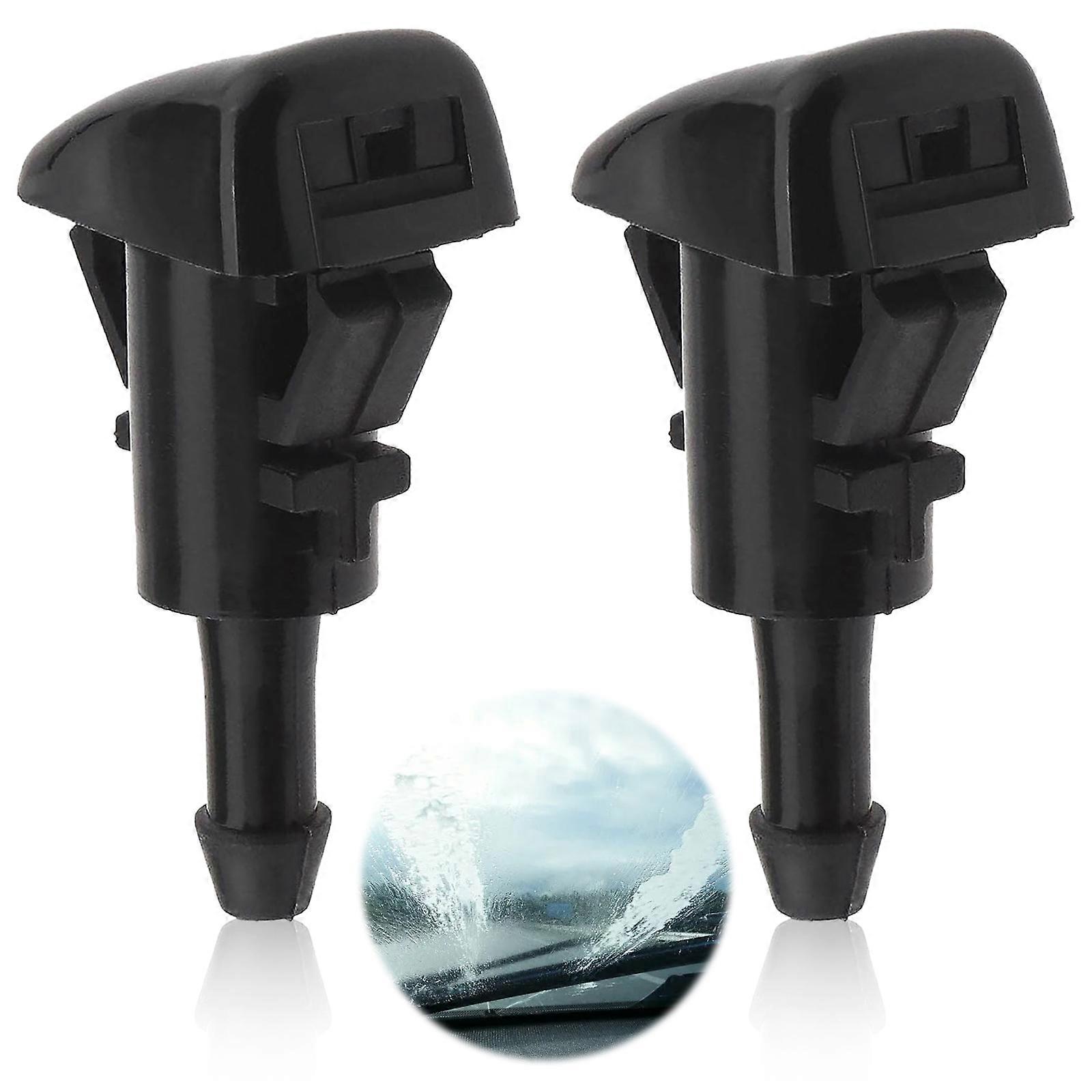 2pcs car windshield washer nozzles - black