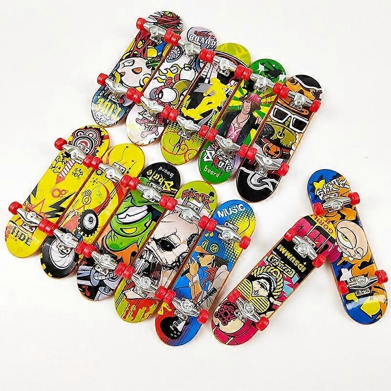 24 pcs Toy Finger Skateboard Fingerboards with 32 Interchangeable Wheels and Mini Screwdriver, Non-S