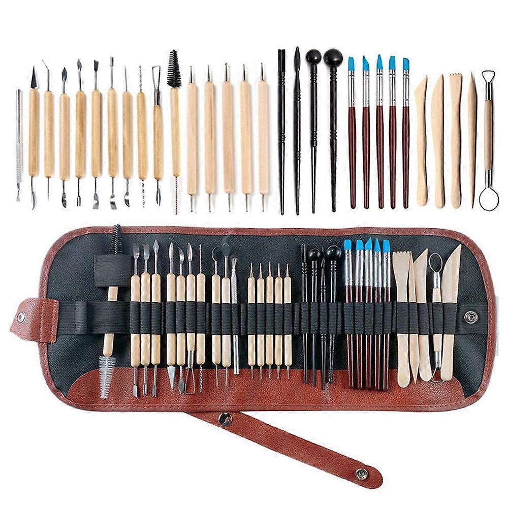 30 Pcs Pottery Clay Sculpting Tools Polymer Clay Tools, Pottery Clay Modelling Tools Double-Ended for Sculpture Modelling