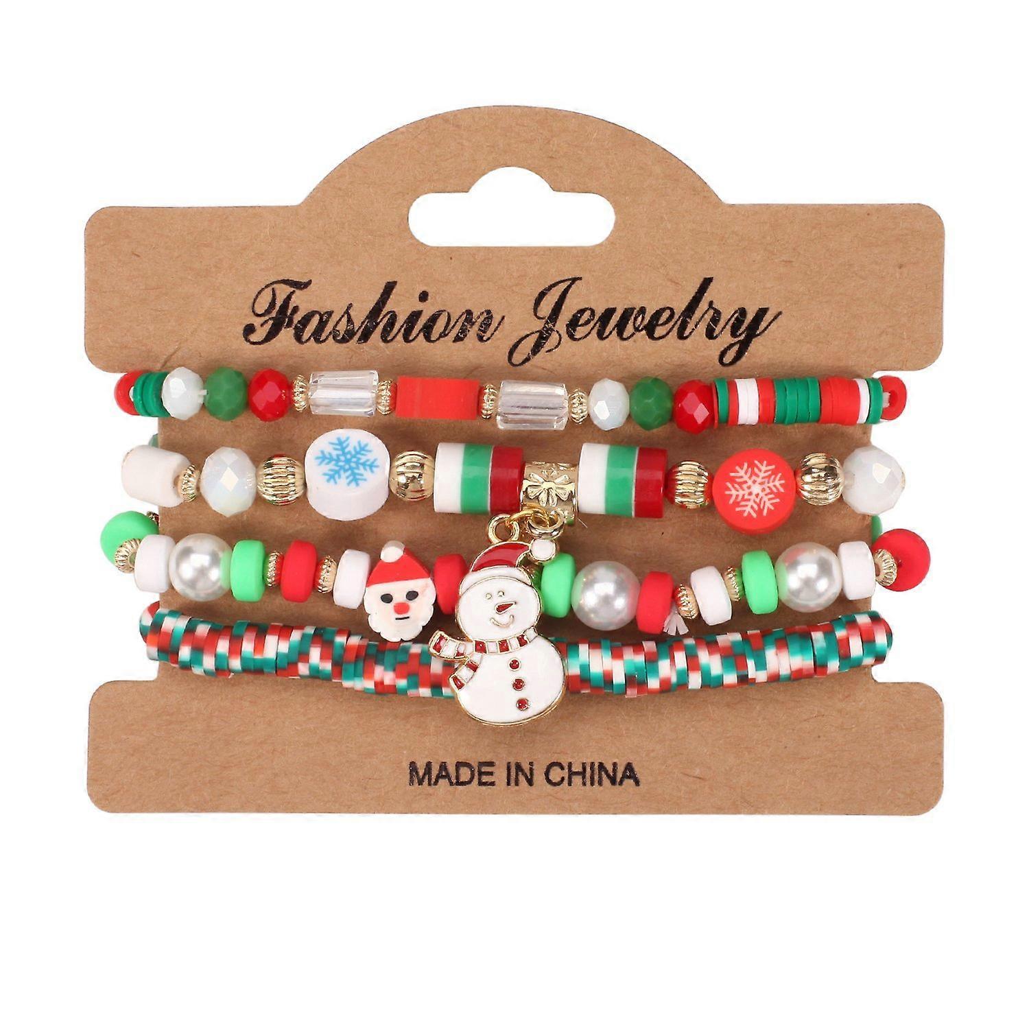 Bracelet - Festive Sparkle - Snowflake & Santa Charm