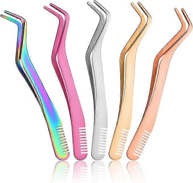Eyelash tweezers for eyelash clusters 5pcs cluster eyelash tweezers set eyelash tweezers for individual eyelashes