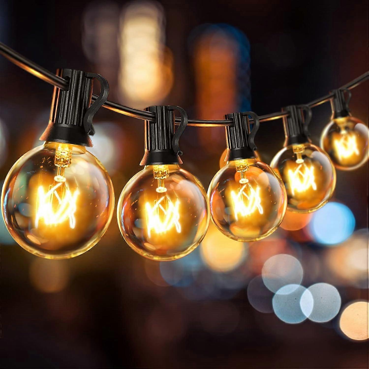 9m 30 Bulbs Outdoor And Indoor Festive Garland, Outdoor G40 Light Garland, Ip65 Connectable Christmas Garland Garden Decoration Pergola Parasol Weddin