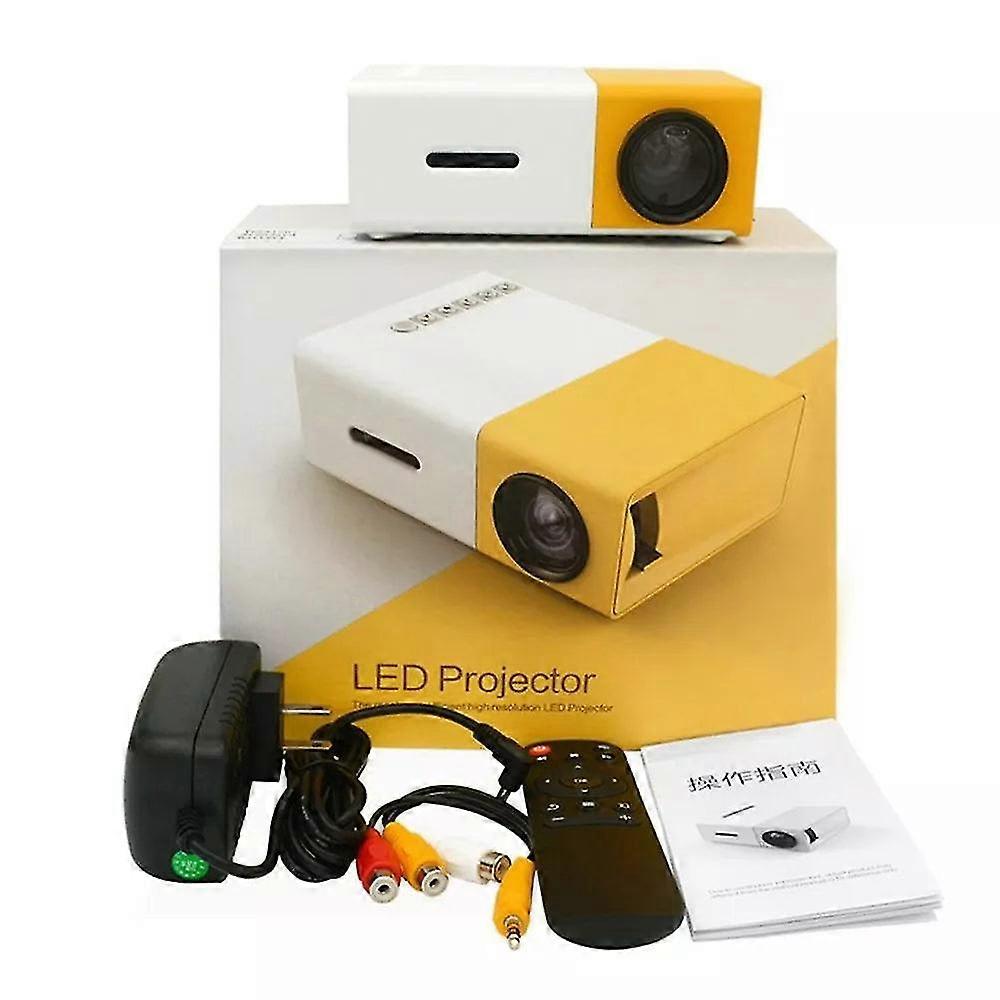 YG300 Professioneller Mini-Projektor Full HD1080P Heimkino LED-Projektor LCD-Video-Media-Player-Projektor Gelb Amp; weiß