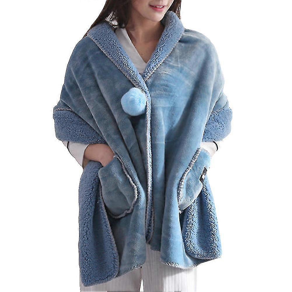 Ladies Multifunctional Pure Color Lightweight Warm Shawl Blanket