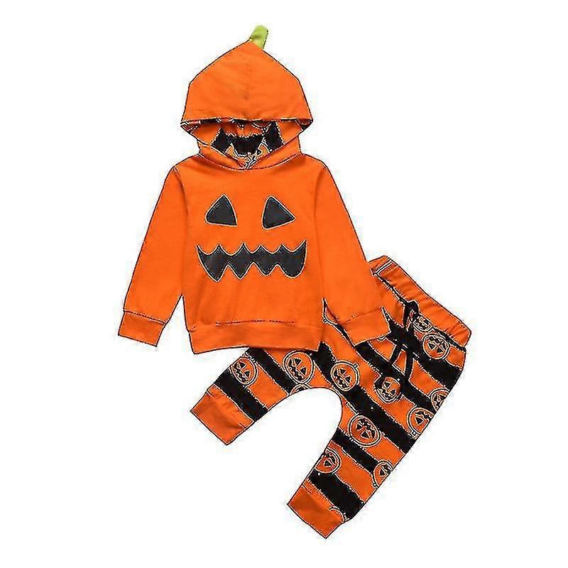 Pojkar Flickor Halloween Huvtröja+ Byxor Set Outfits D