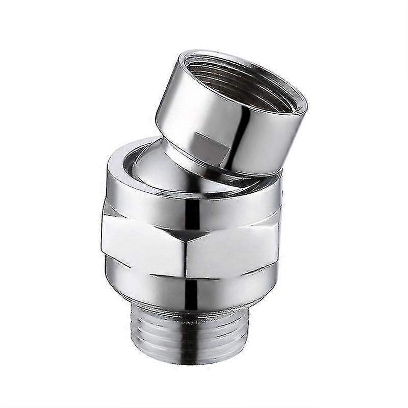 Connect To Shower Arm Universal Adjustable Brass Swivel Ball Head Shower Connector G1/2 Chrome,silver,one Piece