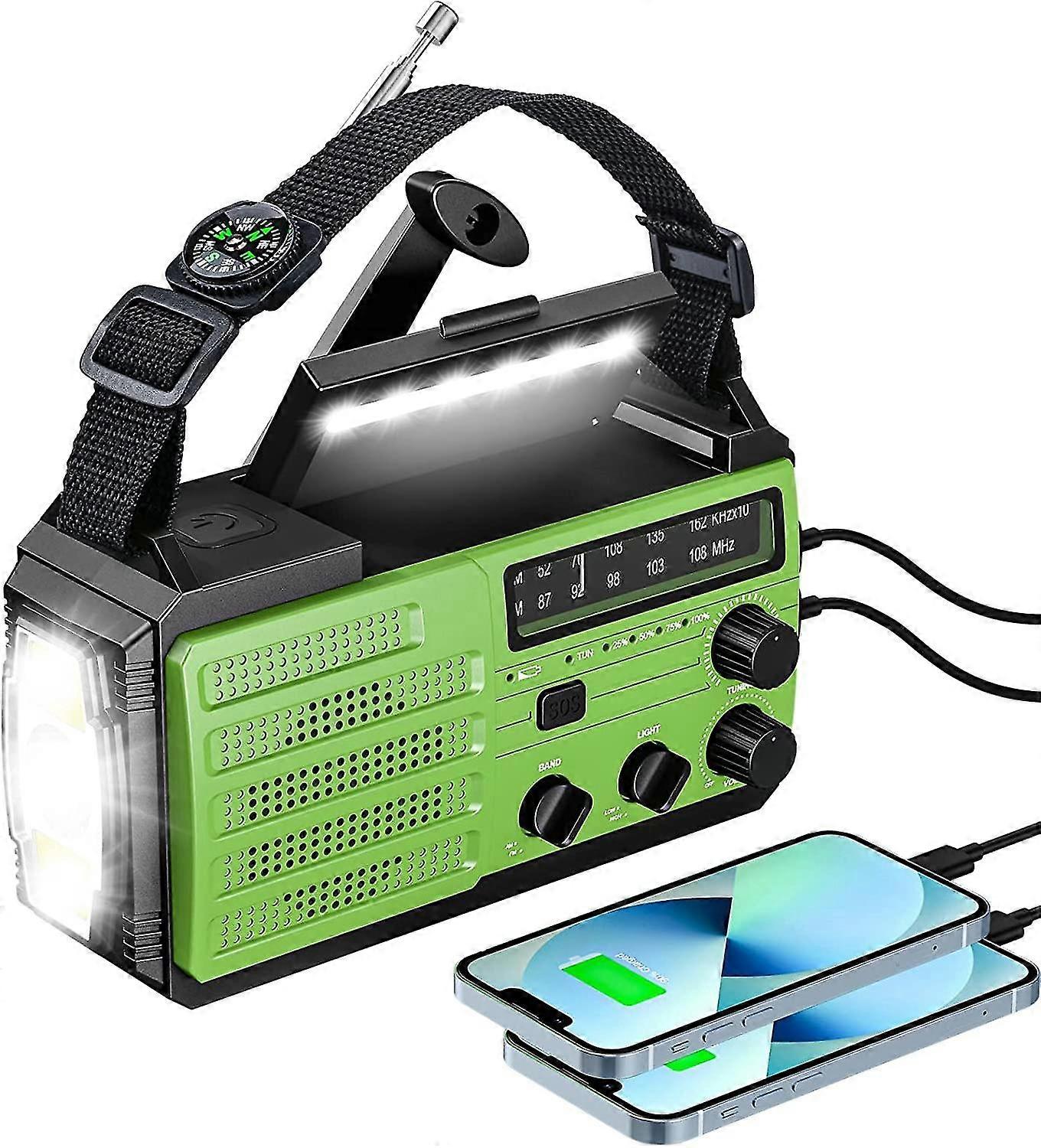 Portable Emergency Radio Solar Radio 8000mAh Rechargeable Battery AM/FM Radio