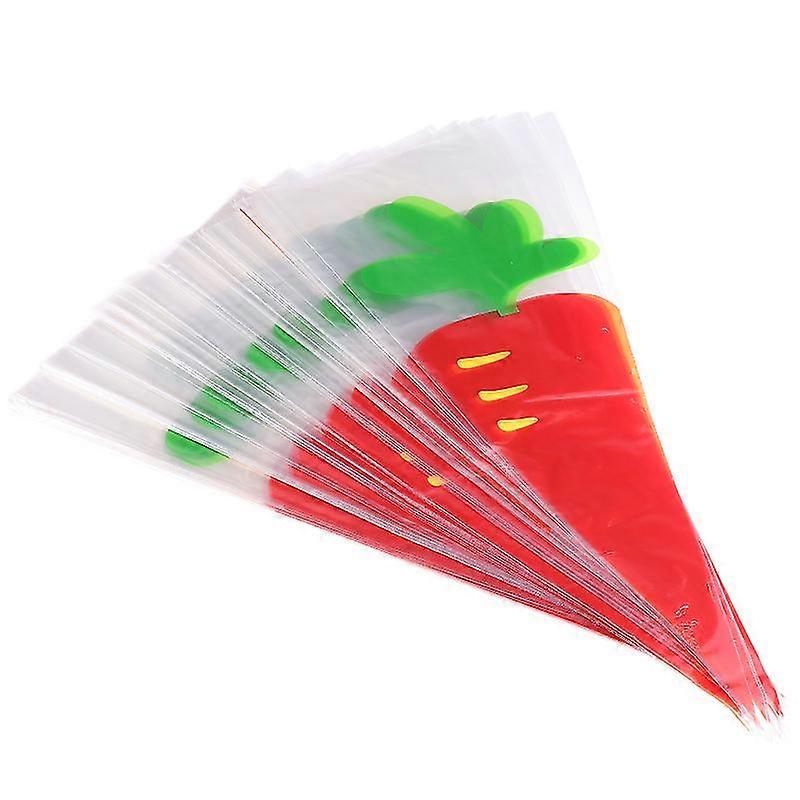 100pcs adorable carrot pattern candy bags triangular packing bags popcorn bags