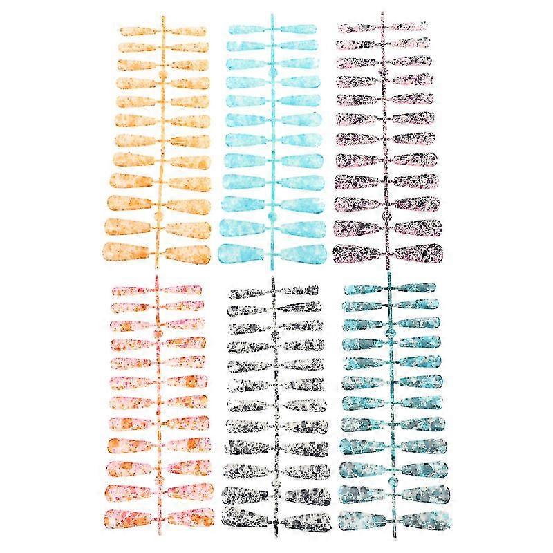 6 sheets creative ballet nails full cover artificial nails marble pattern nails