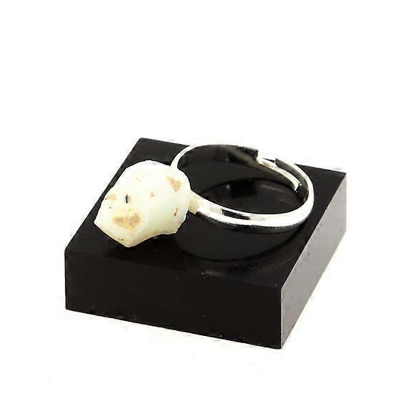 Raw opal ring silver plated 10.68 carats
