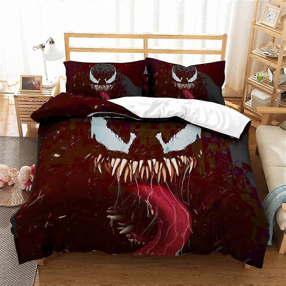 Copripiumino Double Size Movie Venom Set Biancheria Da Letto 100% Cotone Set Copripiumini Reversibili con Federe )