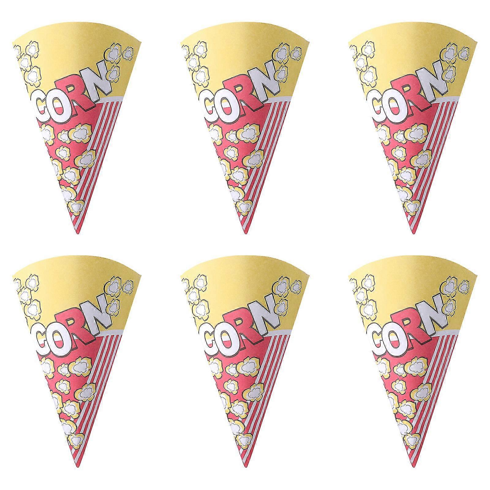 50 stk kjegleformede popcornpapirposer med koniske tips Multifunksjonspapir Behandle poser for Popcorn Candy Snack