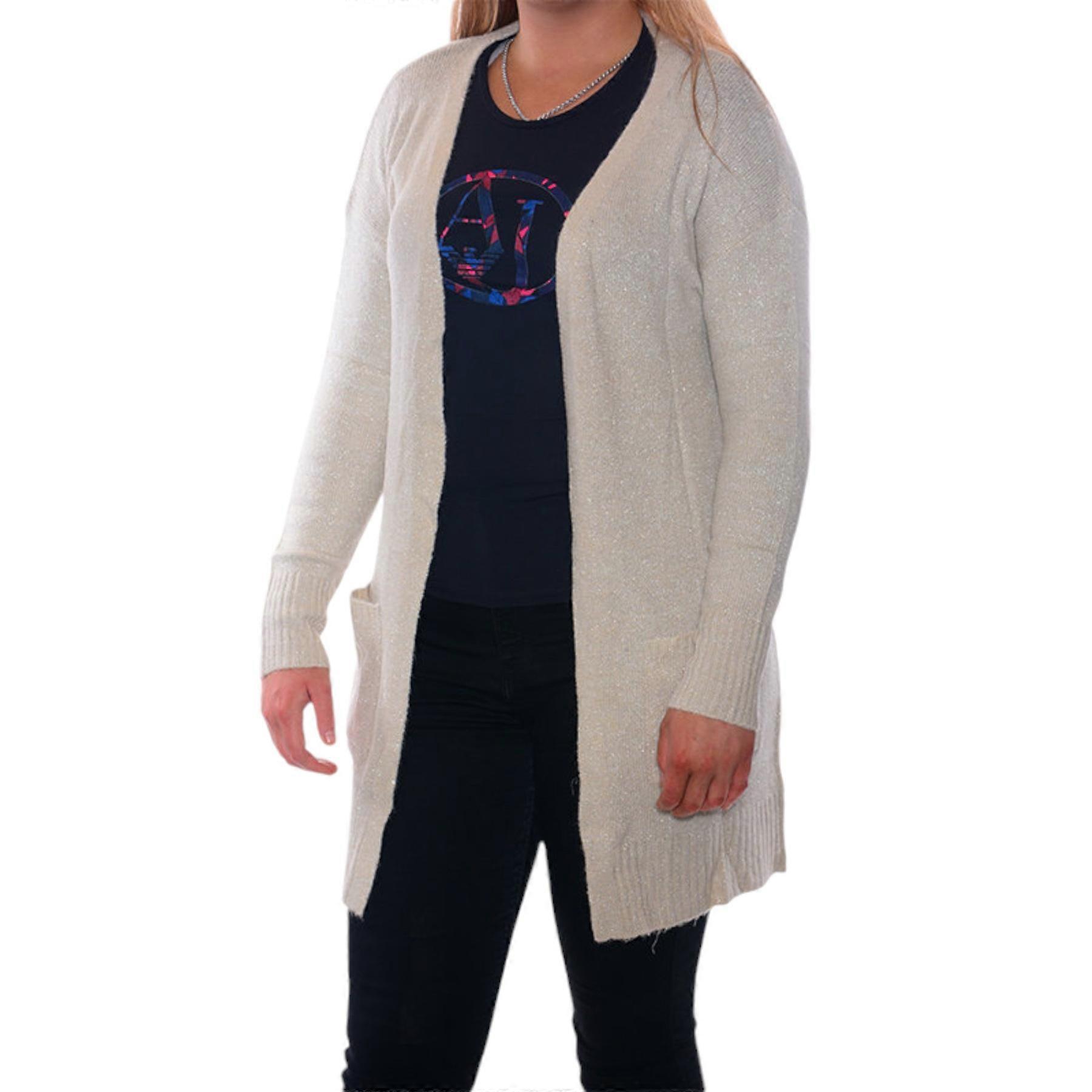 Zara Dame Åben Glitrende Cardigan Dame Strik Casual Jumper Sweate