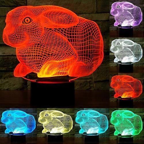 Rabbit Shape 3D Touch Switch Control LED Light